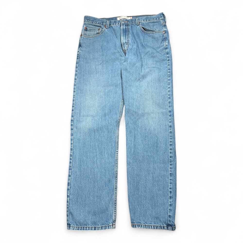 Levis 505 Jeans Mens 36x32 Blue Regular Fit Straight Leg Light Wash Denim Y2K